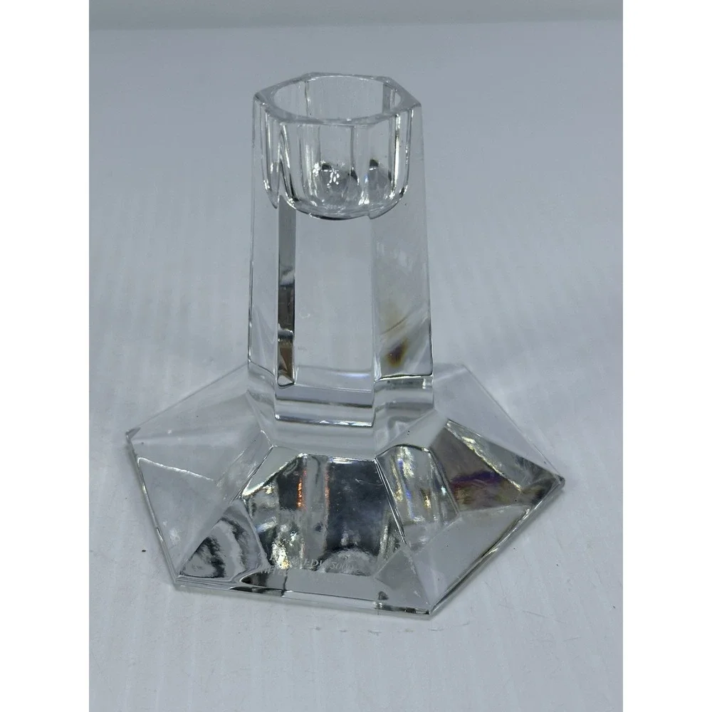 VTG Crystal Candle Stick Holder Miller Rogaska Frank Lloyd Wright FLLW FDN 2000
